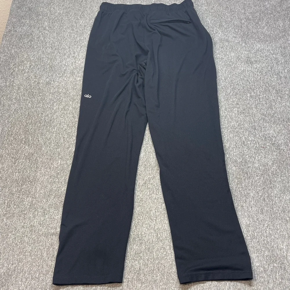 Alo Yoga Womens Black Straight Leg Drawstring Athletic Lounge Pants Size M